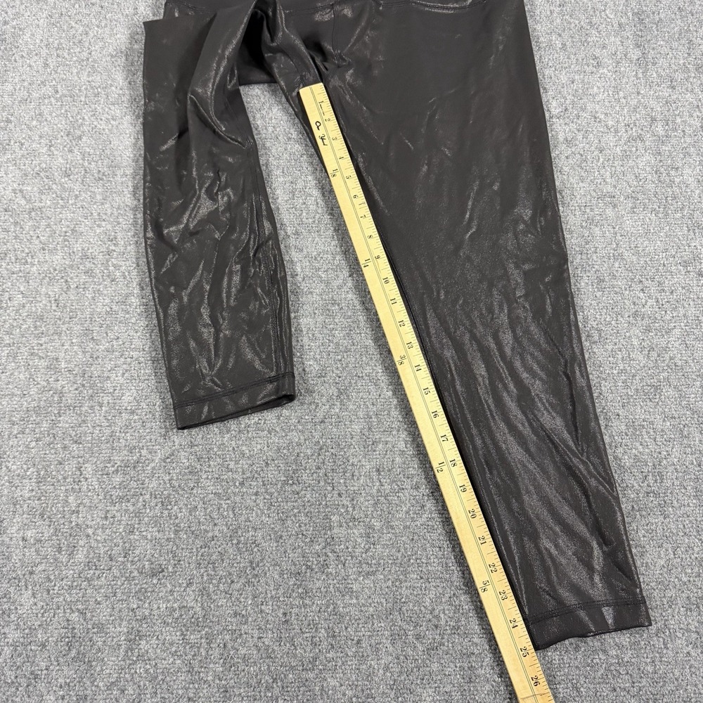 Lululemon Wunder Train High Rise Tight Size 16 Black Foil Everlux Shiny 25" - Picture 3 of 6